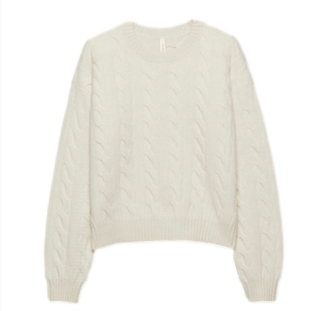 Aritzia Babaton Illustrator Cable Knit Sweater – Cream (Size S)